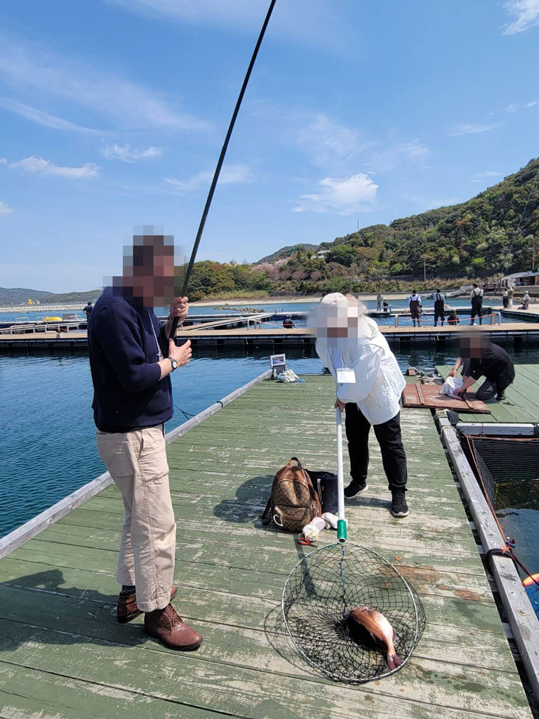 鯛を釣っている写真