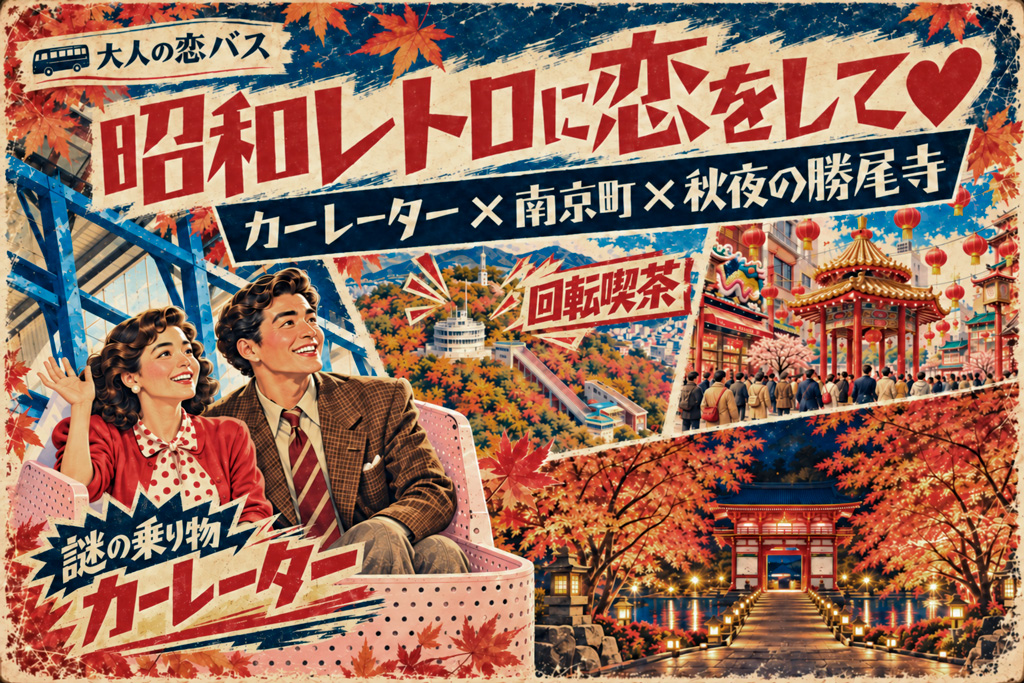 昭和レトロに恋をして♥ カーレーター×南京町×秋夜の勝尾寺
